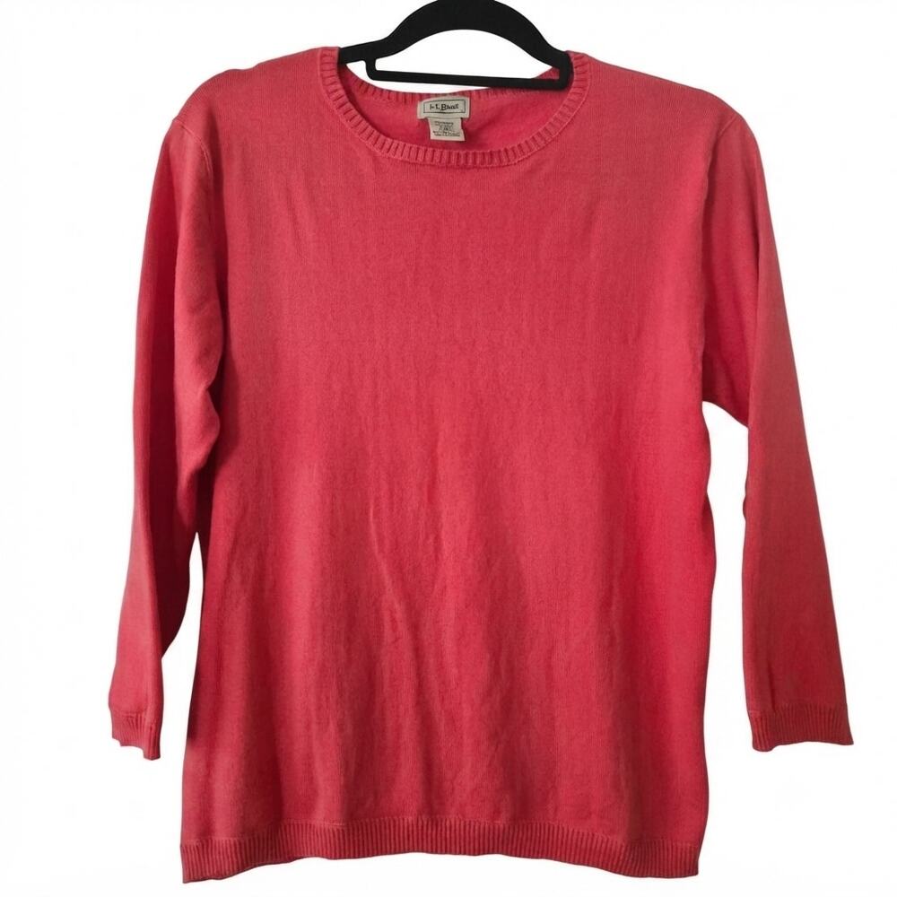 L.L. Bean Vintage Coral Pink Crewneck Sweater Size large